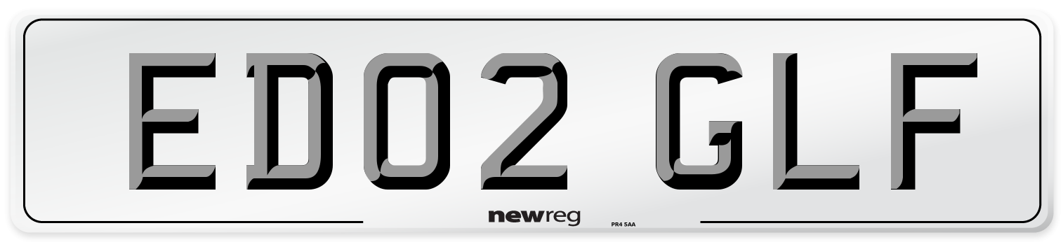 ED02 GLF Number Plate from New Reg